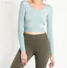 Beauty back sports long-sleeved yoga wear shirt women quick-drying casual workout clothes
