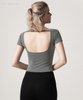 Modal yoga wear sports Short Sleeve Yoga Tops Backless Sports Fitness T-Shirts