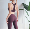 High-strength anti-vibration gathering sports bra Mesh stitching yoga bra