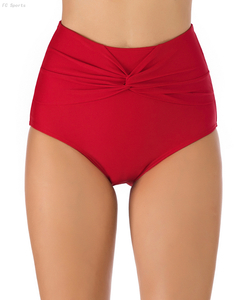 FC Sports Solid Red Swimming Briefs Solid Ladies Bottom Beach Sexy Women Summer 