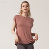 Sexy yoga wear loose&quick-drying workout clothes women's shirt sports running short-sleeved 
