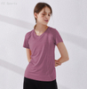 Sports short sleeve fitness yoga wear training shirt women Slim V-neck running quick-drying T-shirt