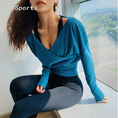 2019 Women Gym Yoga Tops Yoga Shirts Long Sleeve Workout Tops Fitness Running Sport T-Shirts Training Yoga Sportswear