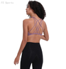 Solid color sports bra gathered shockproof running fitness underwear cross beauty back yoga bra