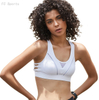 Women's side cross fitness bra gathered back shockproof vest breathable hollow underwear